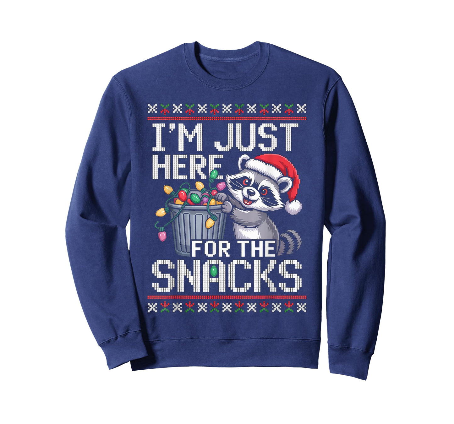 I’m Just Here for The Snacks Raccoon Christmas Ugly Sweater T-Shirt
