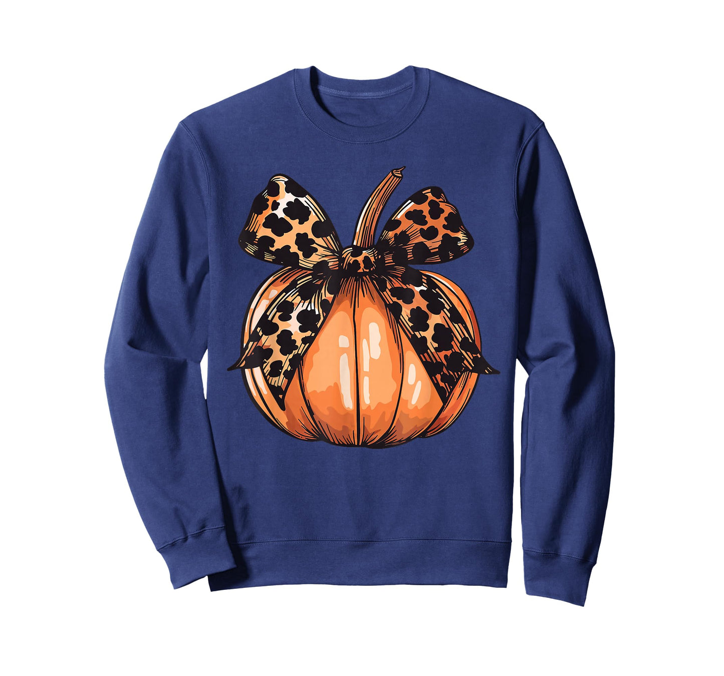 Leopard Coquette Bow Pumpkin Spooky Season Autumn Halloween T-Shirt