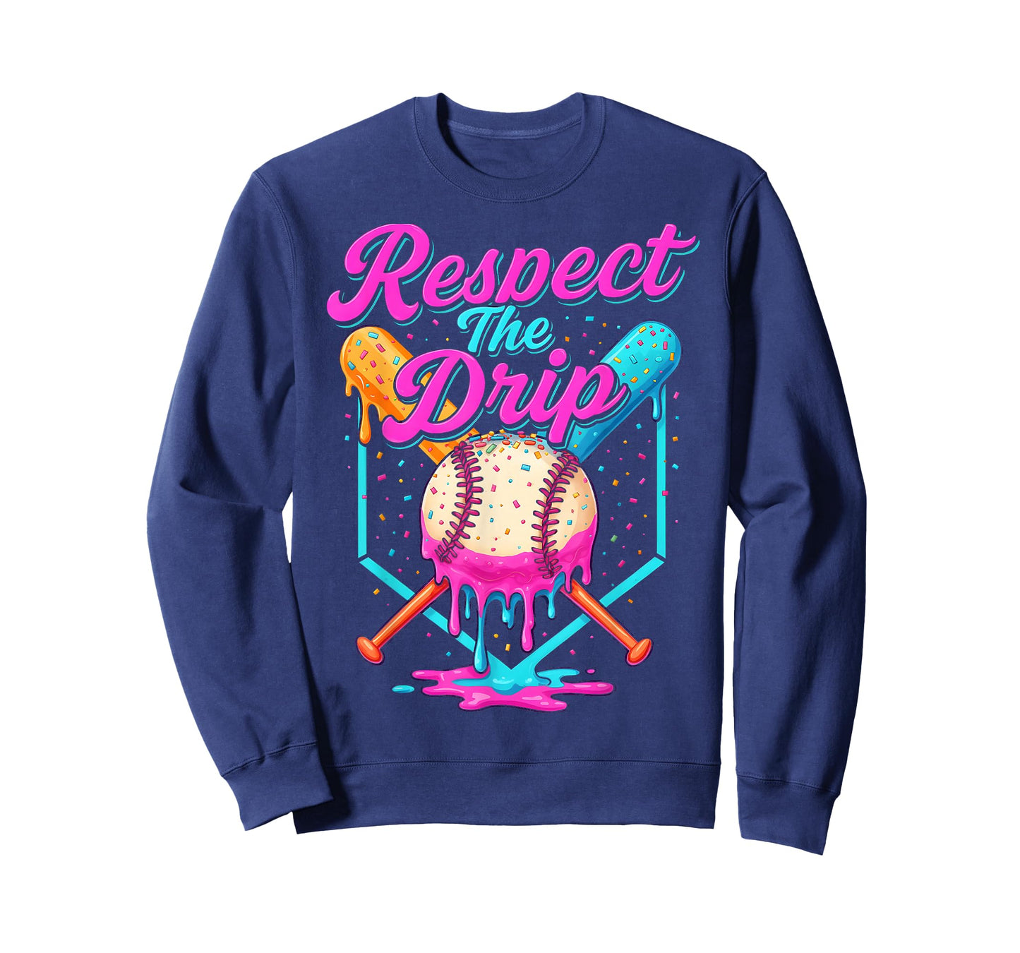 Baseball Drip Boys Home Plate Ice Cream Respect The Drip T-Shirt
