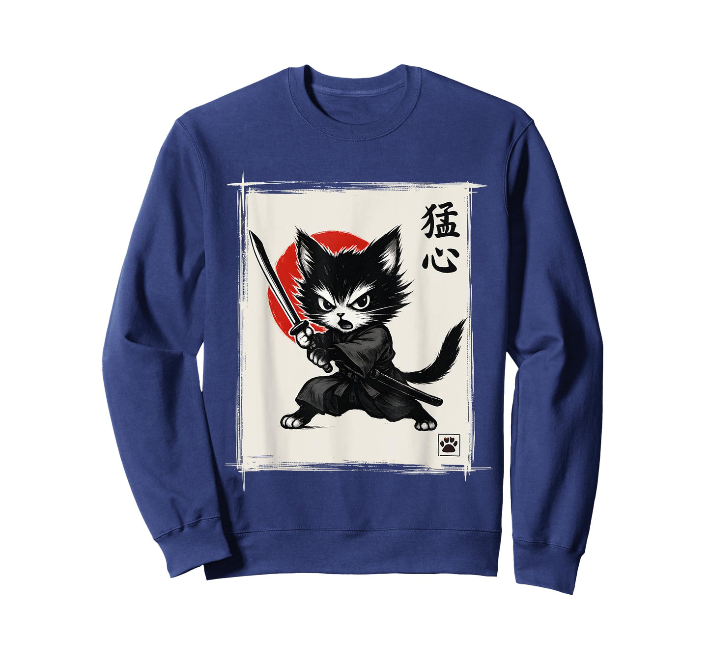 Japanese Kitten with Katana Samurai Cat T-Shirt