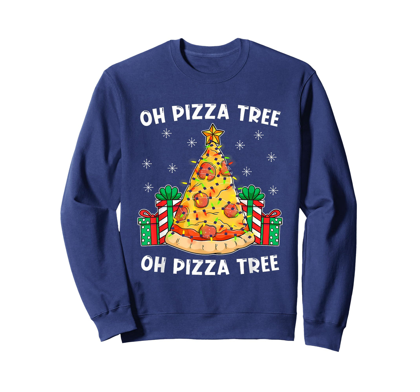 Oh Pizza Tree Xmas Food Present Christmas Pizza Tree T-Shirt