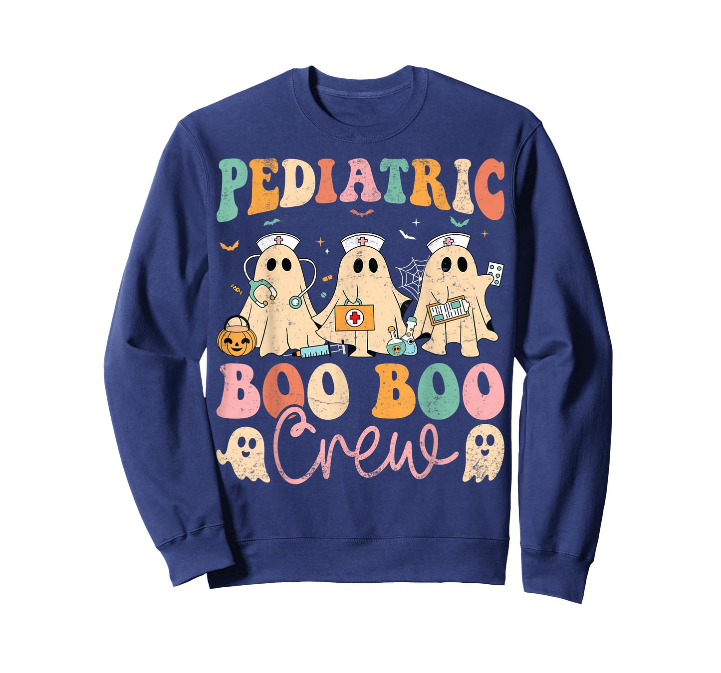 Pediatric Nurse Boo Crew Spooky Ghost Halloween PEDS T-Shirt