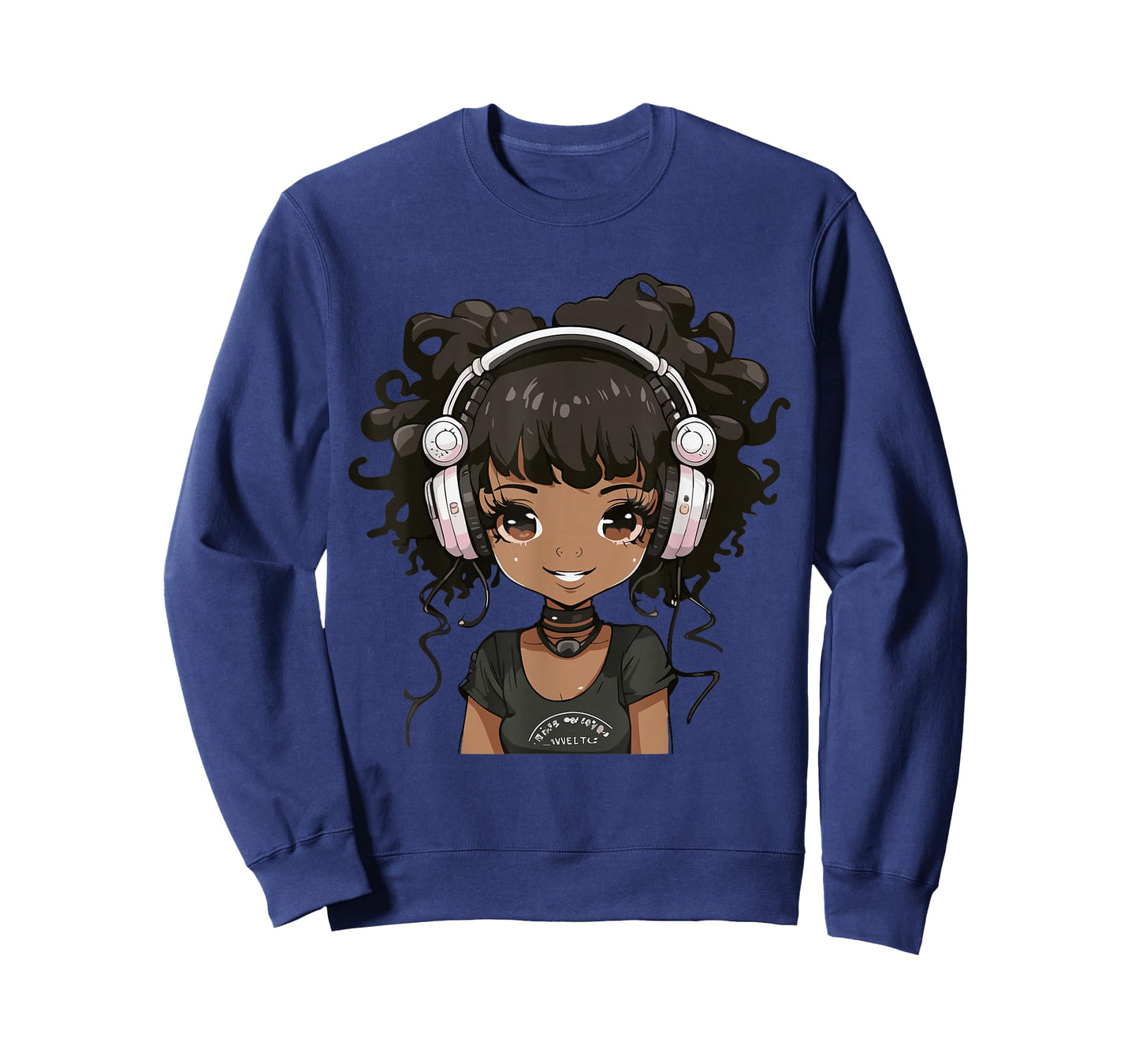 Anime and Music Black Girl Anime Merch Afro African American T-Shirt
