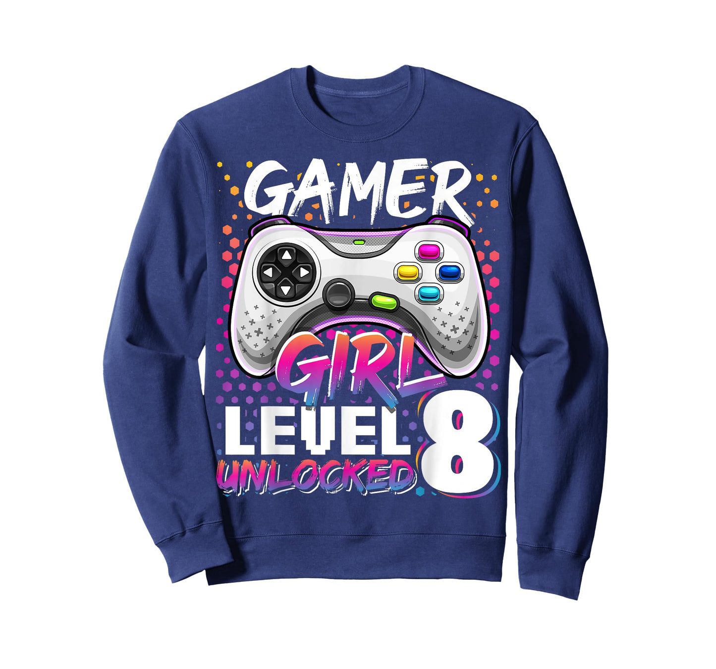 Gamer Girl Level 8 Unlocked Video Game 8th Birthday Gift T-Shirt