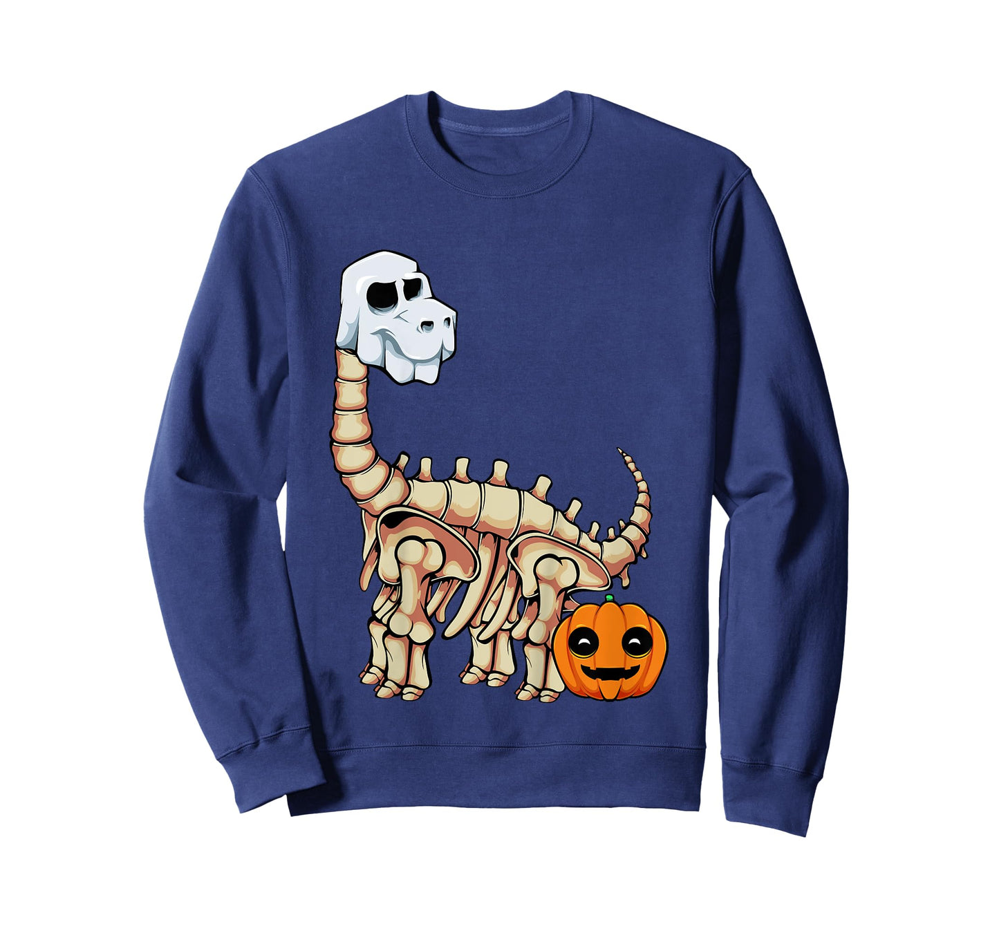 Kids Dinosaur Skeleton Ghost Lazy Halloween Costume Brontosaurus T-Shirt