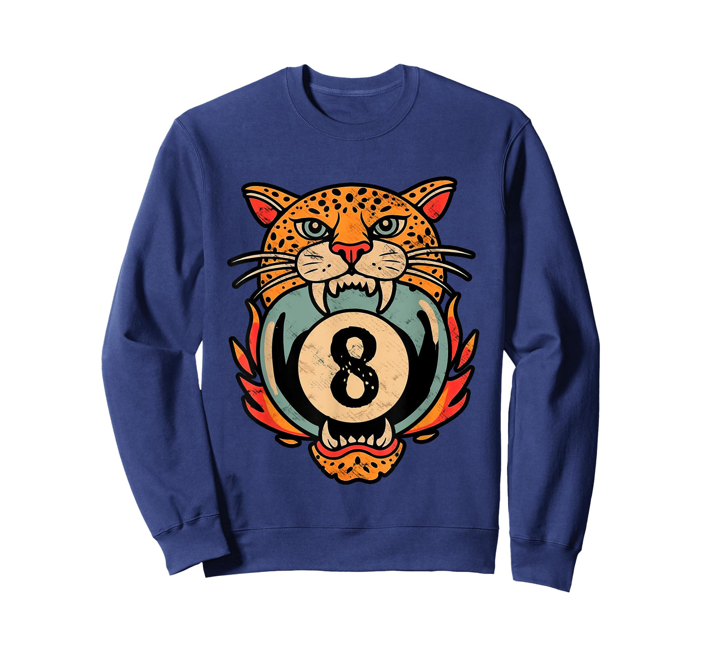 Lucky Leopard 8 Ball Aesthetic Pool Player Luck Women Girls T-Shirt