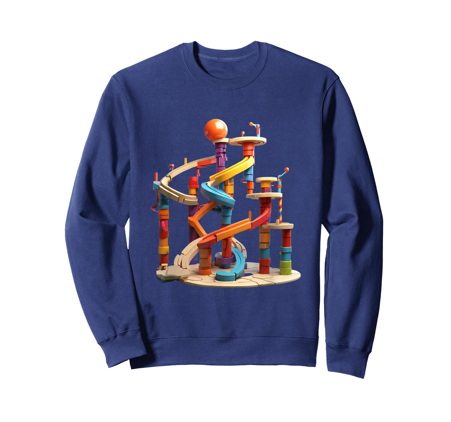 crew neck marble run graphic design tee T-Shirt