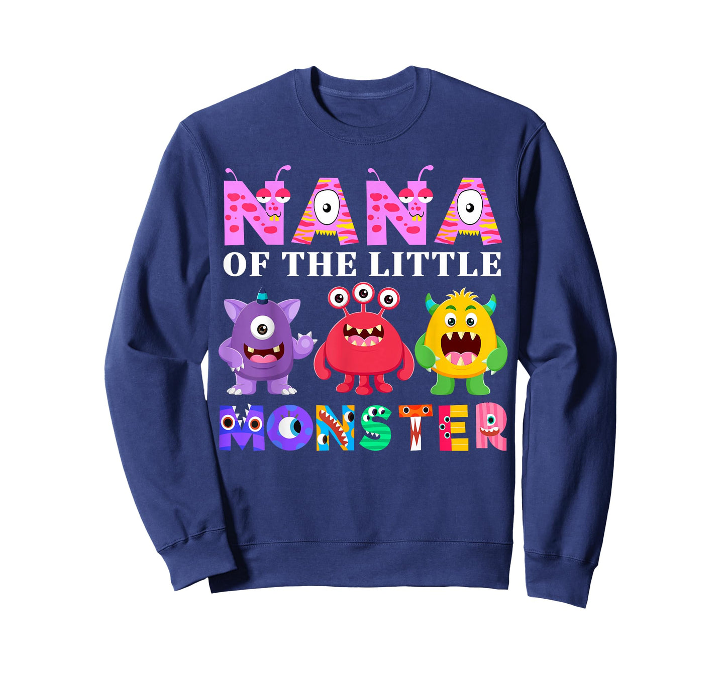 Nana Of The Little Monster Birthday Party Family Monster T-Shirt
