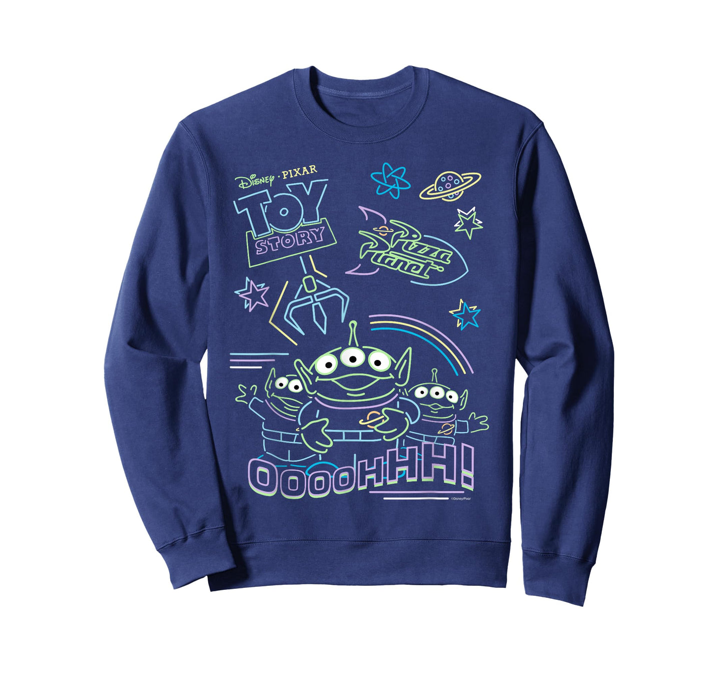 Disney and Pixar’s Toy Story Pizza Planet Aliens Neon T-Shirt