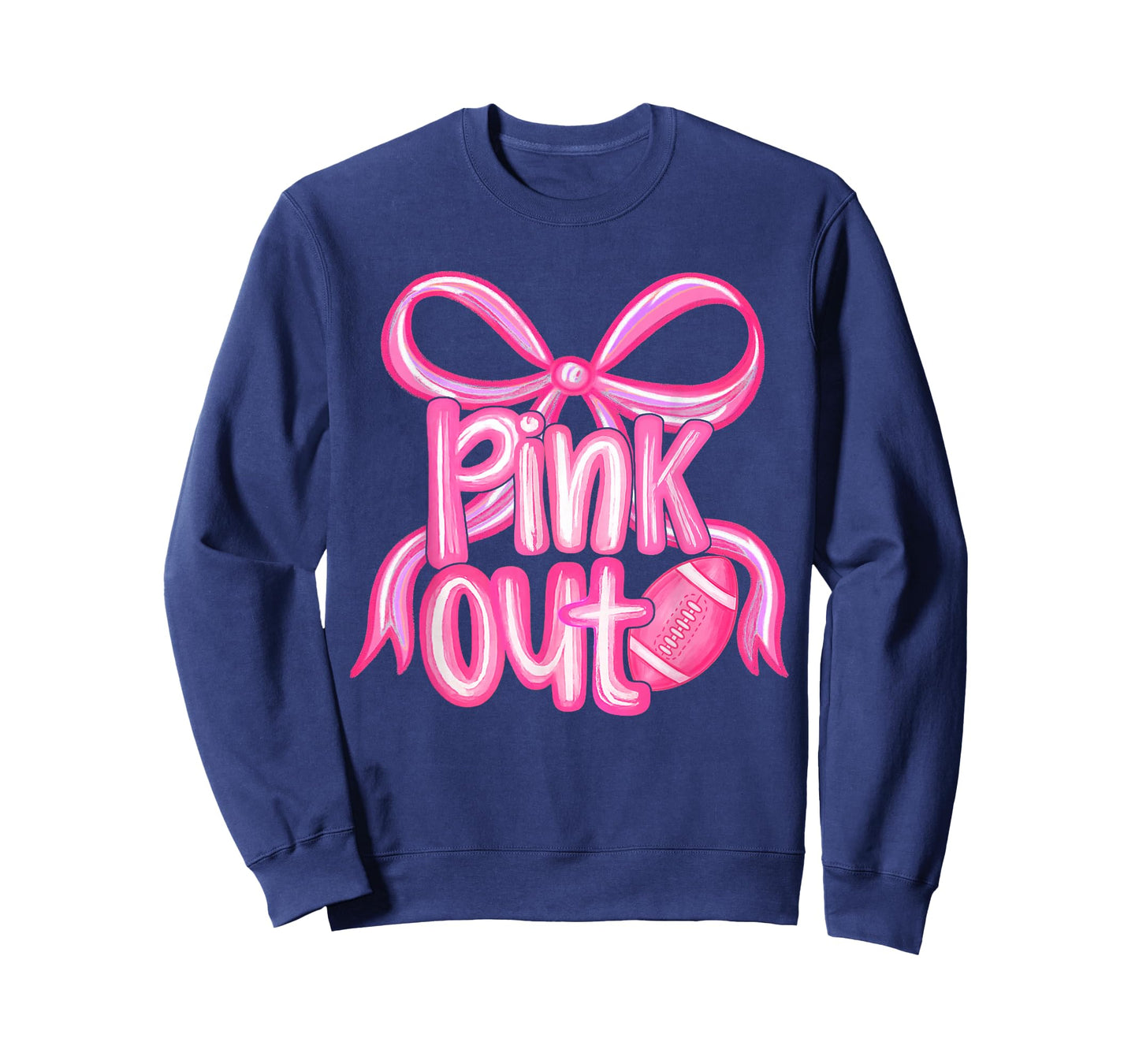 Pink Out Football Bow Preppy Breast Cancer Awareness Women T-Shirt