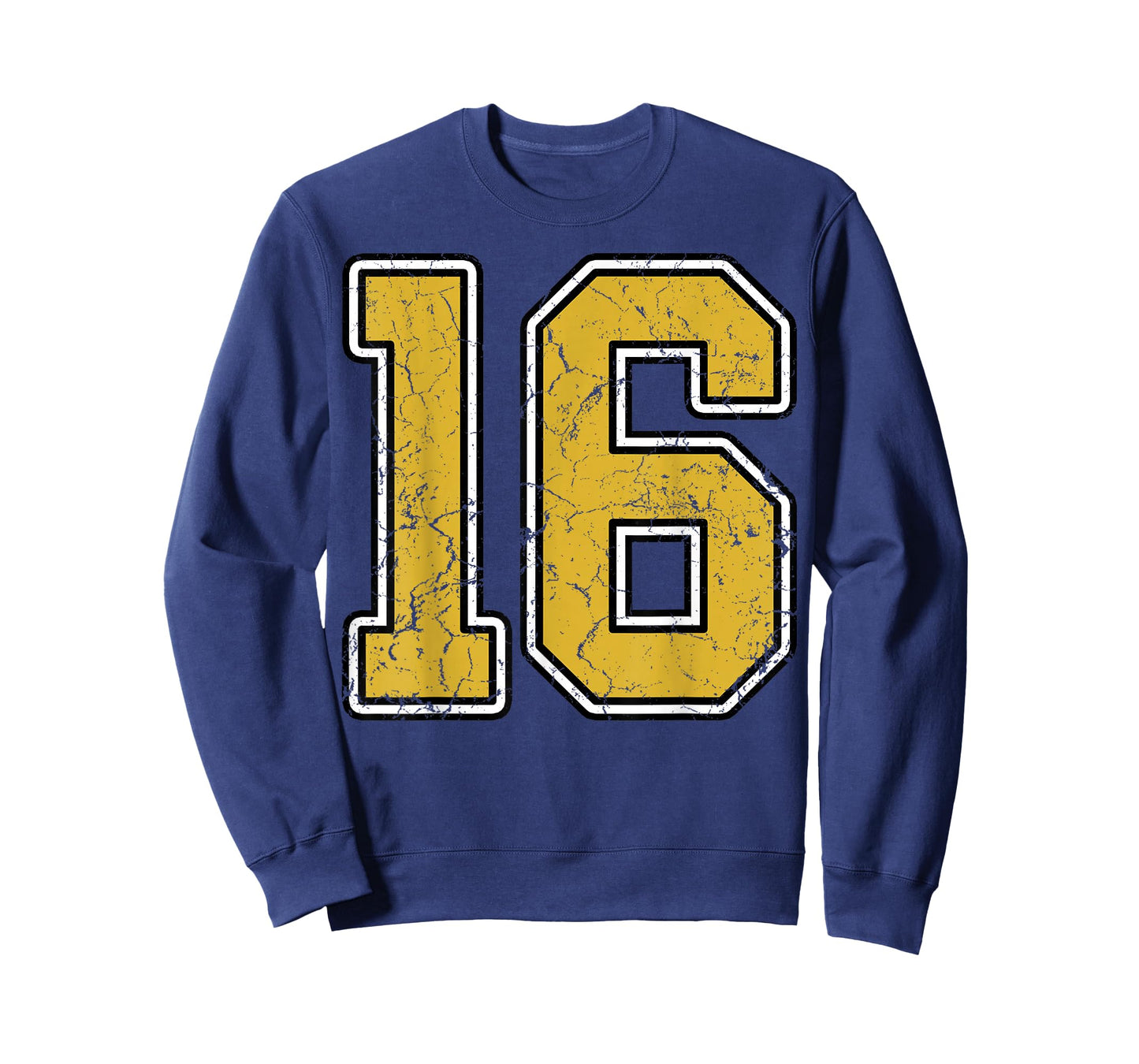 Old Gold Black White Sports Number 16 Jersey Uniform Player T-Shirt