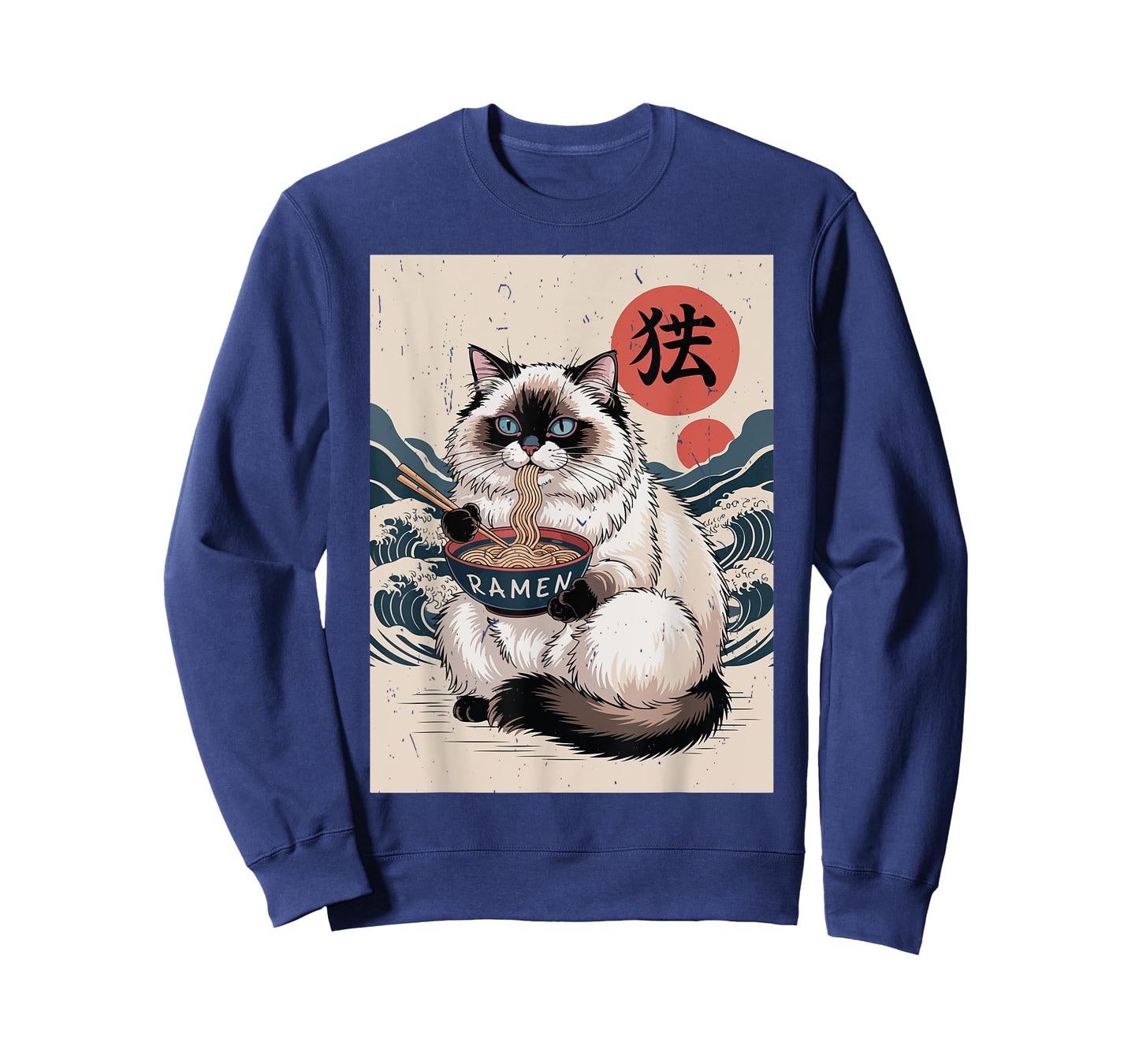 Anime Ragdoll Fat Cat Eating Ramen Noodle Toddler Mom Kawaii T-Shirt