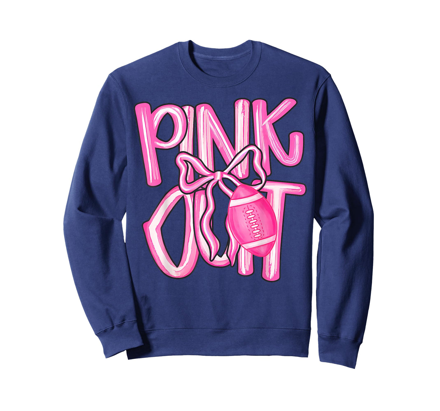 Pink Out Football Bow Preppy Breast Cancer Awareness Women T-Shirt