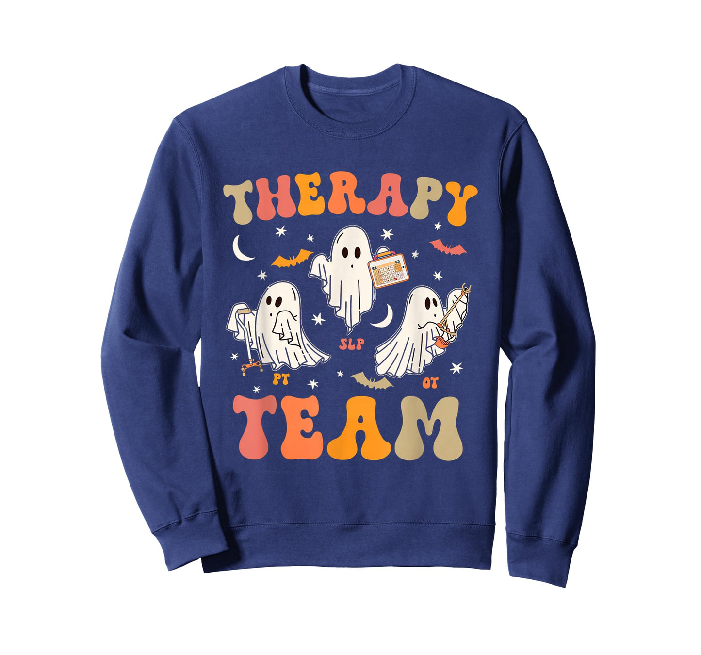 Therapy Team Halloween SLP OT PT Spooky Ghost Speech Therapy T-Shirt