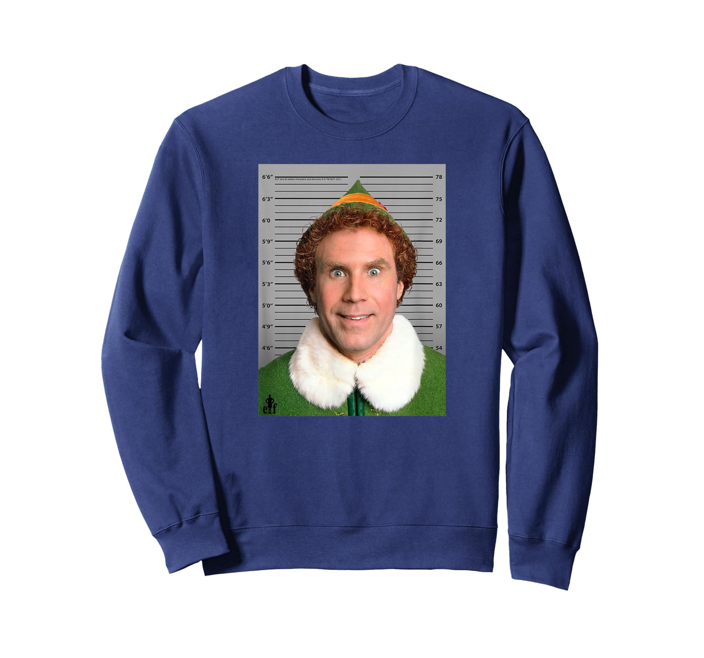 Elf Buddy Hobbs As Will Ferrell Mugshot Christmas Movie T-Shirt