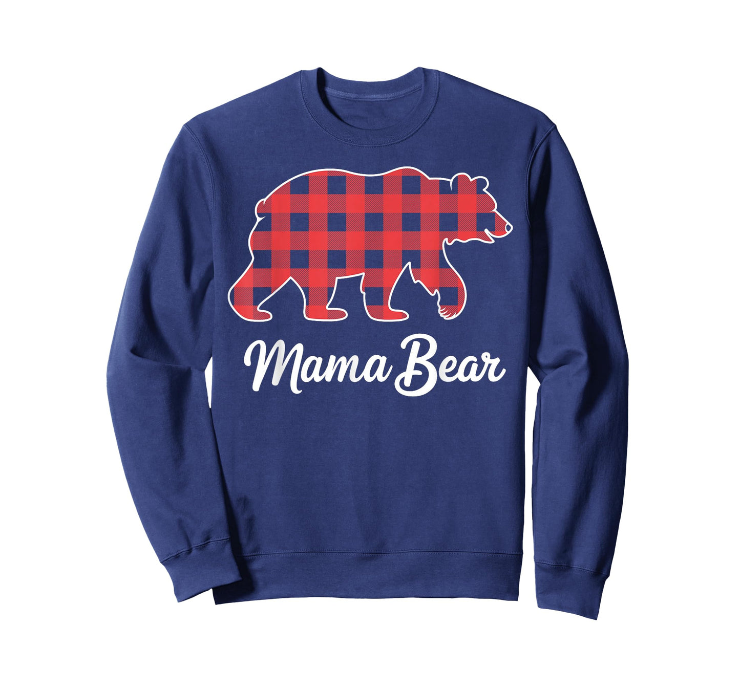 Mama Bear Christmas Red Buffalo Plaid Family Matching Xmas T-Shirt