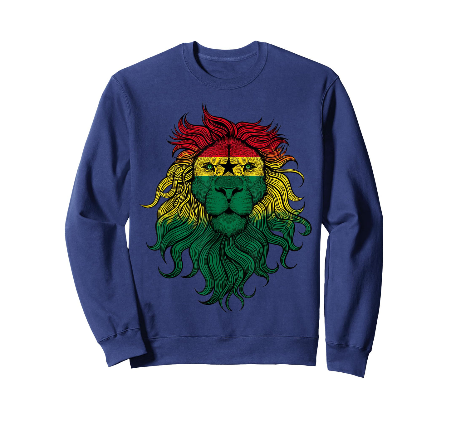 Funny Lion Ghana Flag Ghanaian Lion T-Shirt