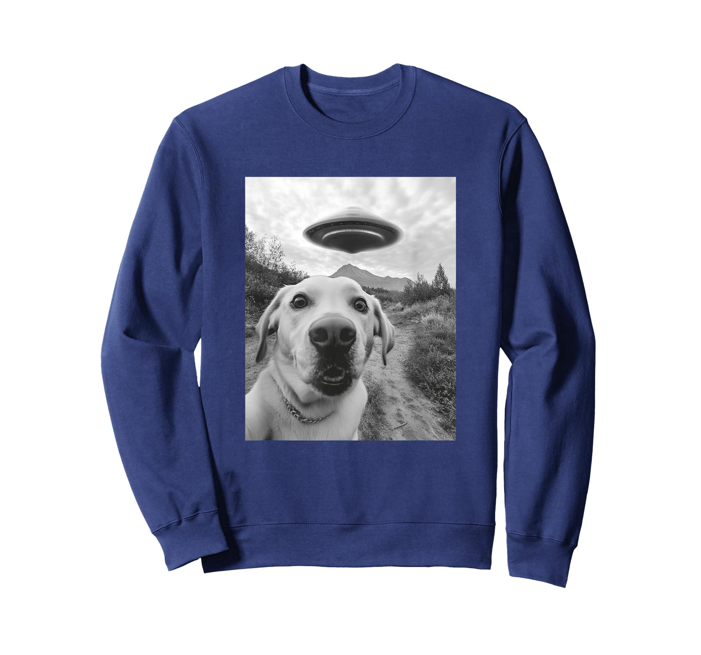 Funny Labrador Selfie with UFO T-Shirt