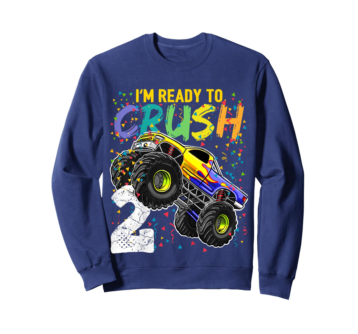 Kids Im Ready to Crush 2 Monster Truck 2nd Birthday Shirt Boys T-Shirt