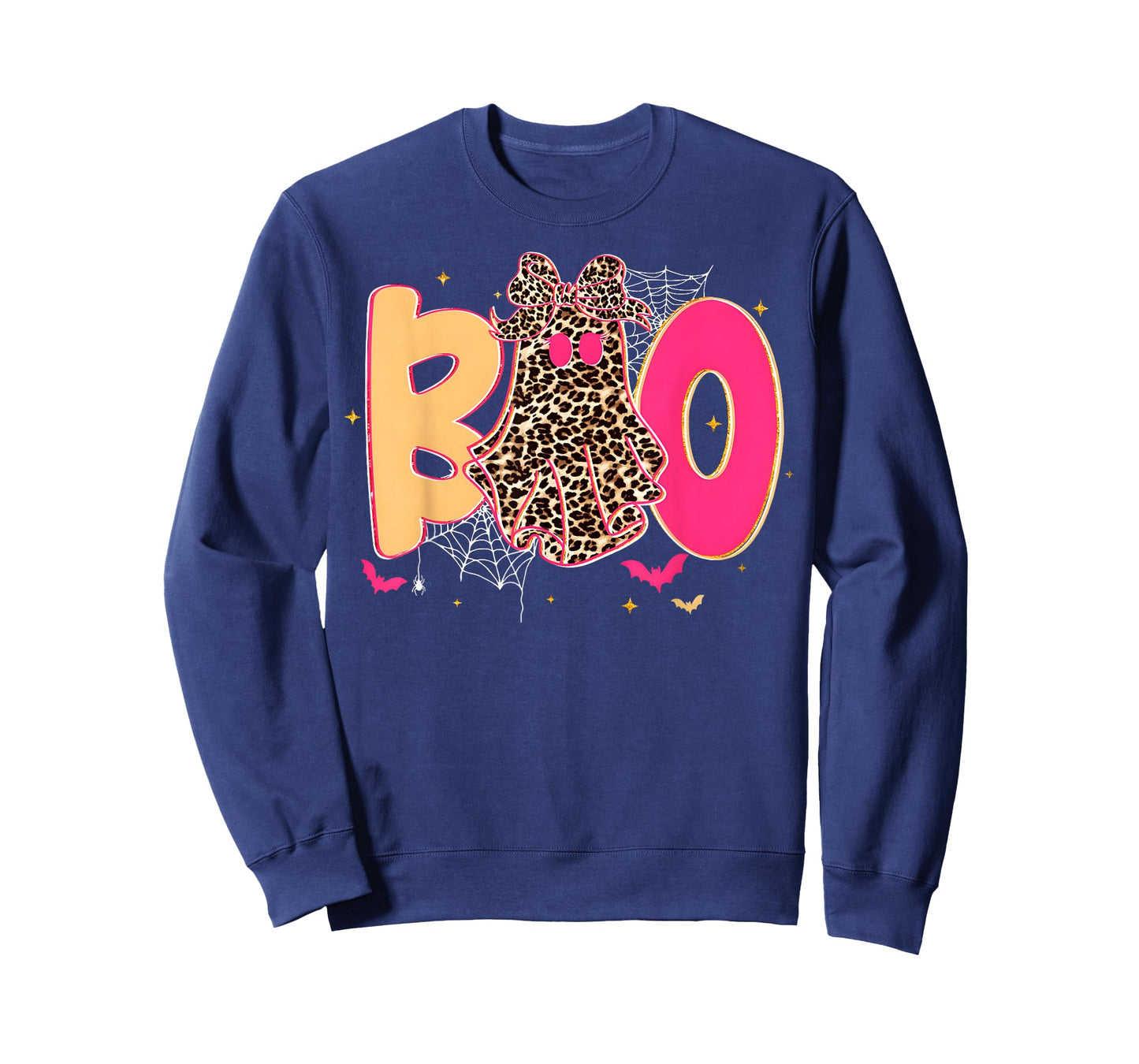 Boo Halloween Leopard Ghost Coquette Bow Spooky Season T-Shirt