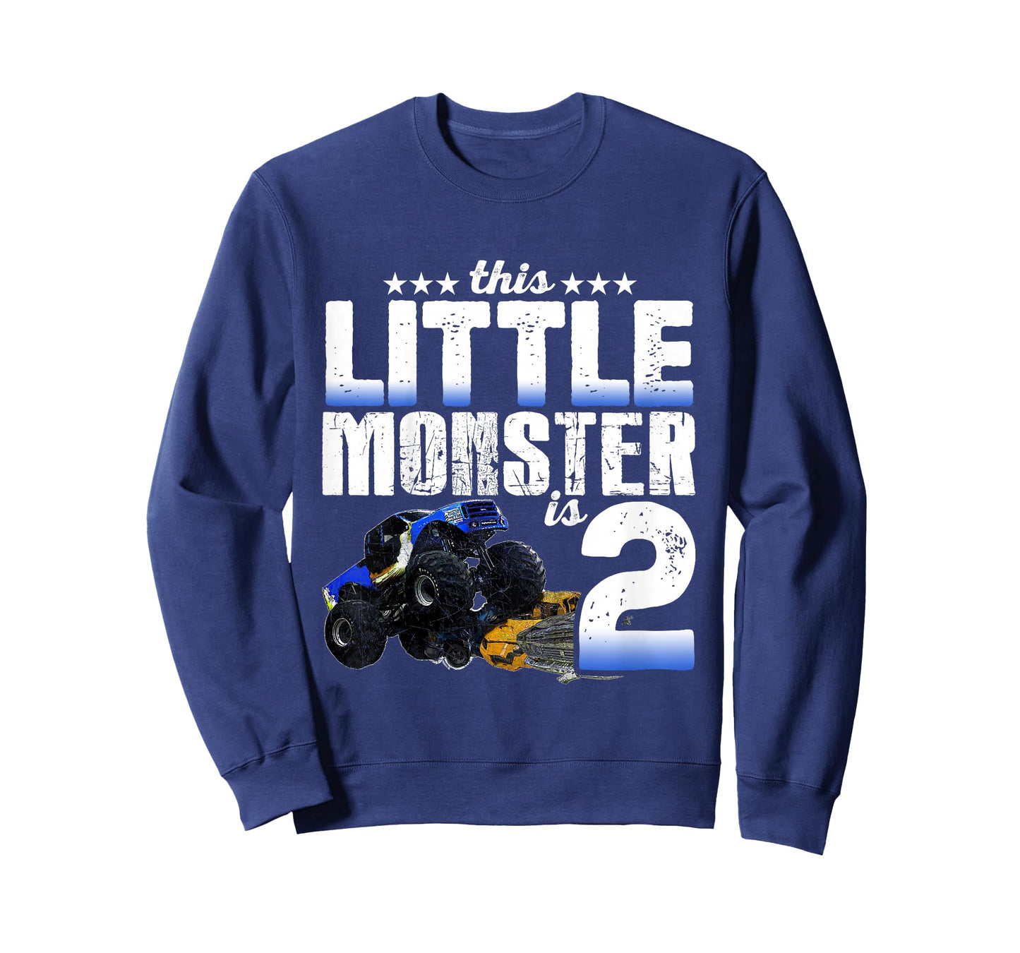 2 Years Old Little Monster Truck Shirt 2nd Birthday Gift Tee T-Shirt