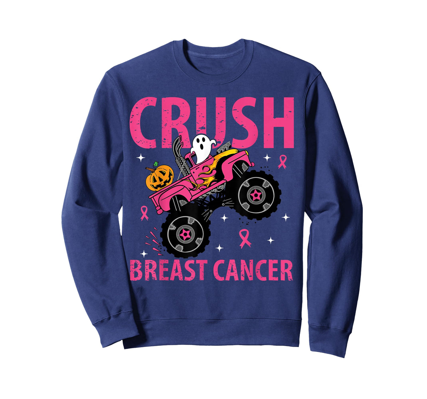 Crush Breast Cancer Awareness Monster Truck Halloween kids T-Shirt