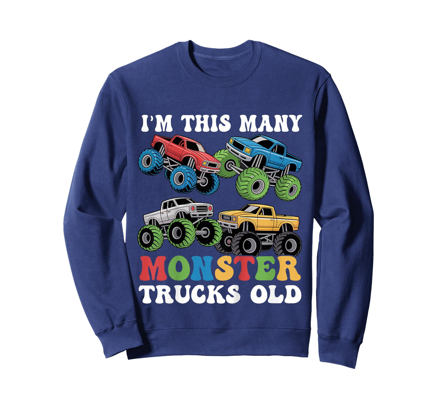 Kids I'm This Many Monster Truck Old 4th Birthday Boy for kids T-Shirt