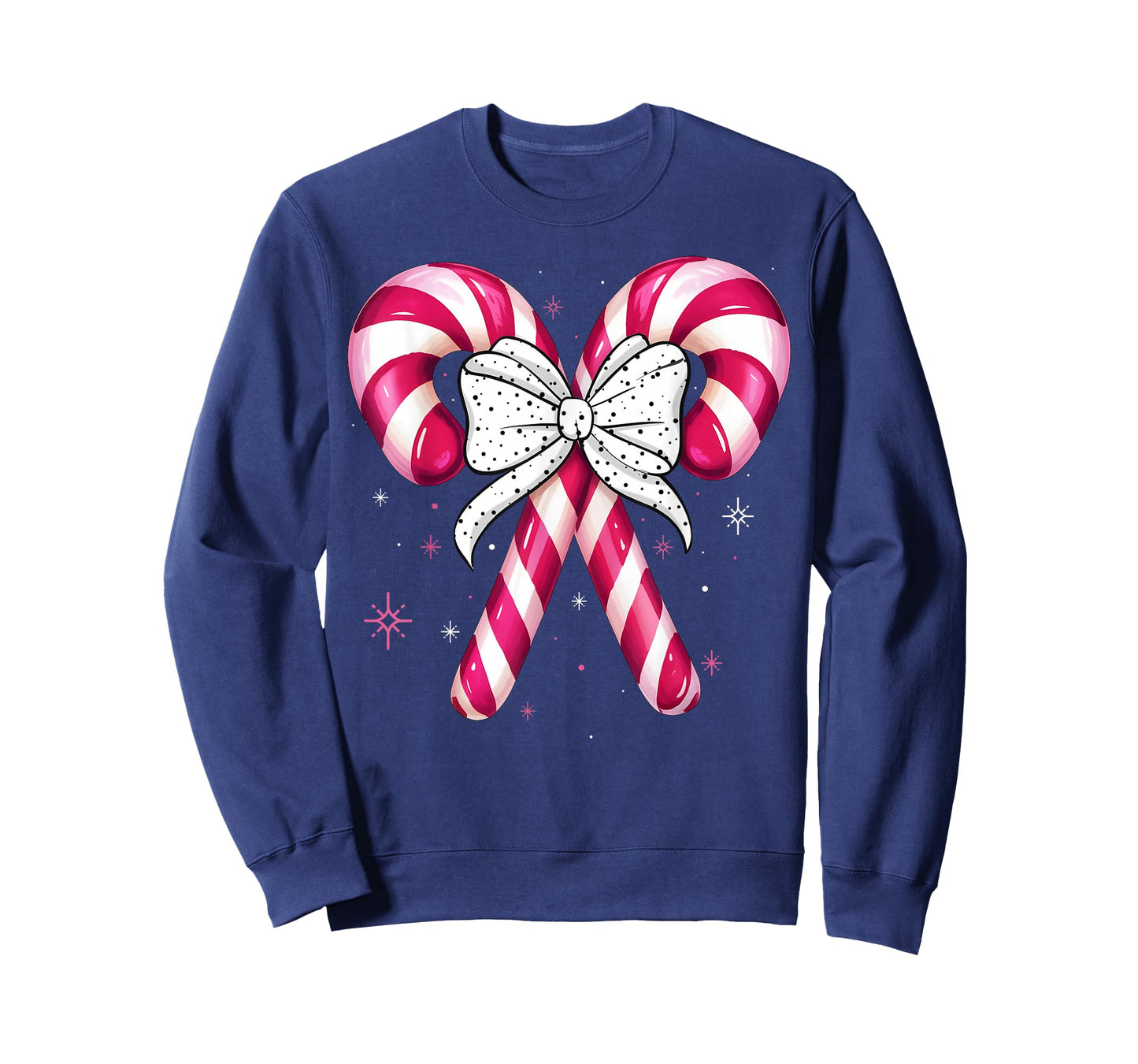Retro Candy Cane Coquette Bow Christmas Season Girls Womens T-Shirt