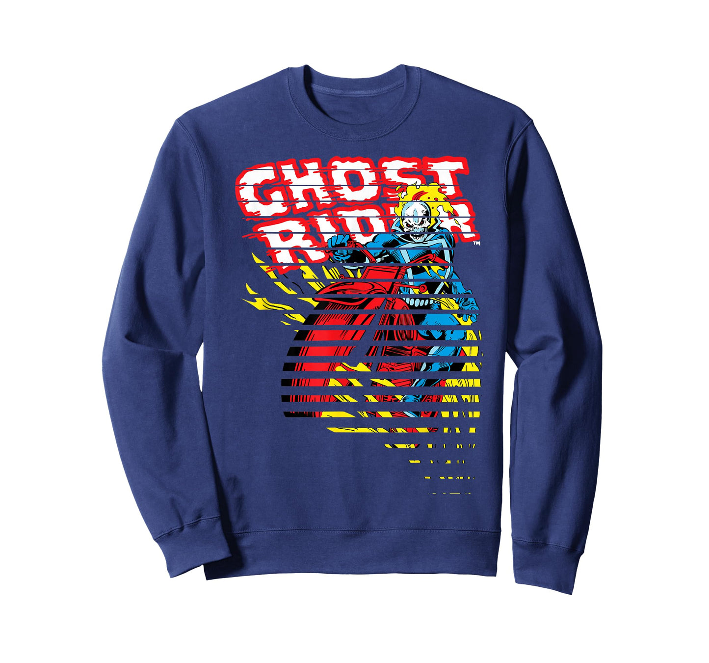 Ghost Rider Motorcyle On Fire Halftoned Split-Up T-Shirt T-Shirt