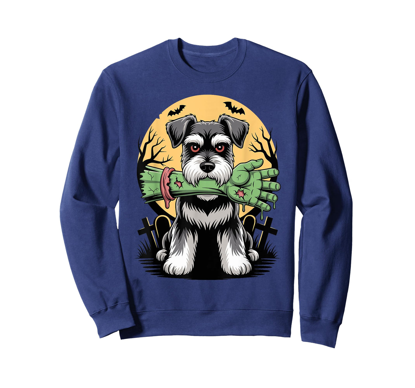 Halloween Moon Zombie Hand Miniature Schnauzer T-Shirt
