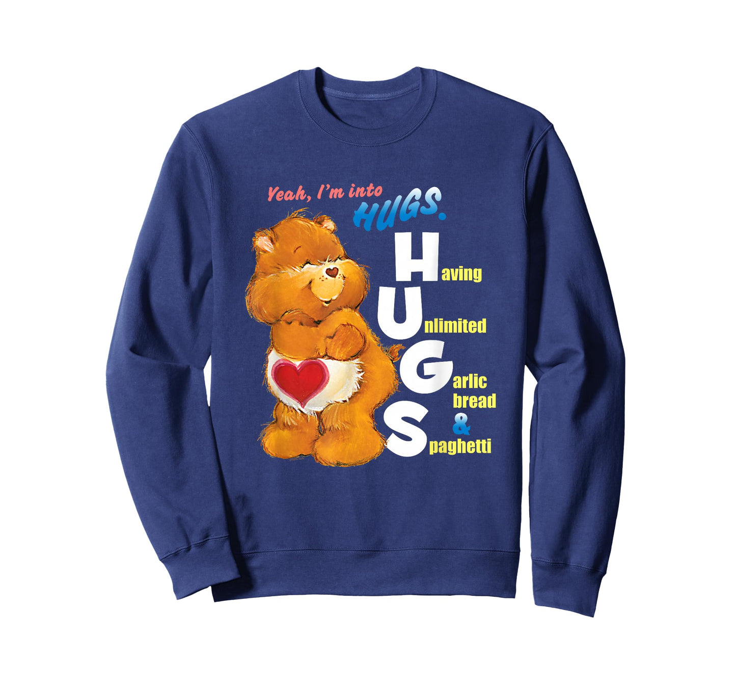 Care Bears Into Hugs Garlic Bread & Spaghetti Funny Cartoon T-Shirt