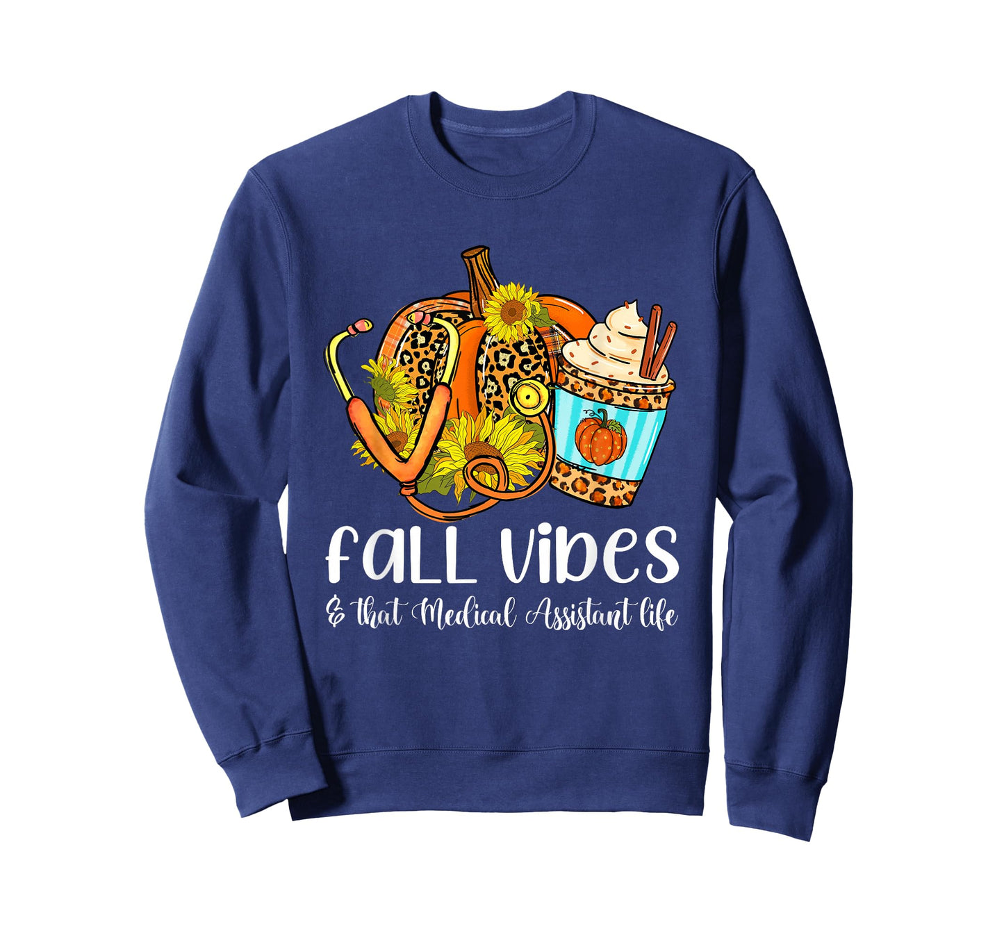Fall Vibes & That Medical Assistant Life Leopard Pumpkin T-Shirt