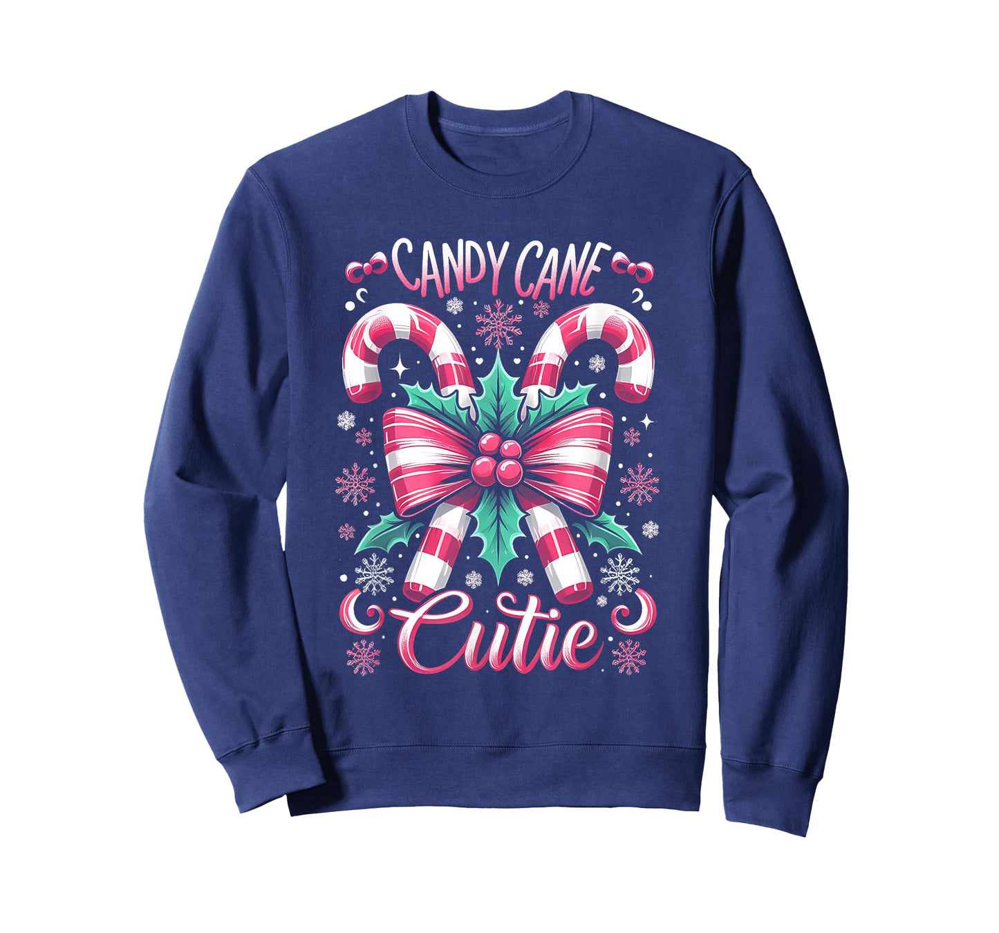 Candy Cane Cutie Christmas Coquette Bow Dots Xmas Decor T-Shirt