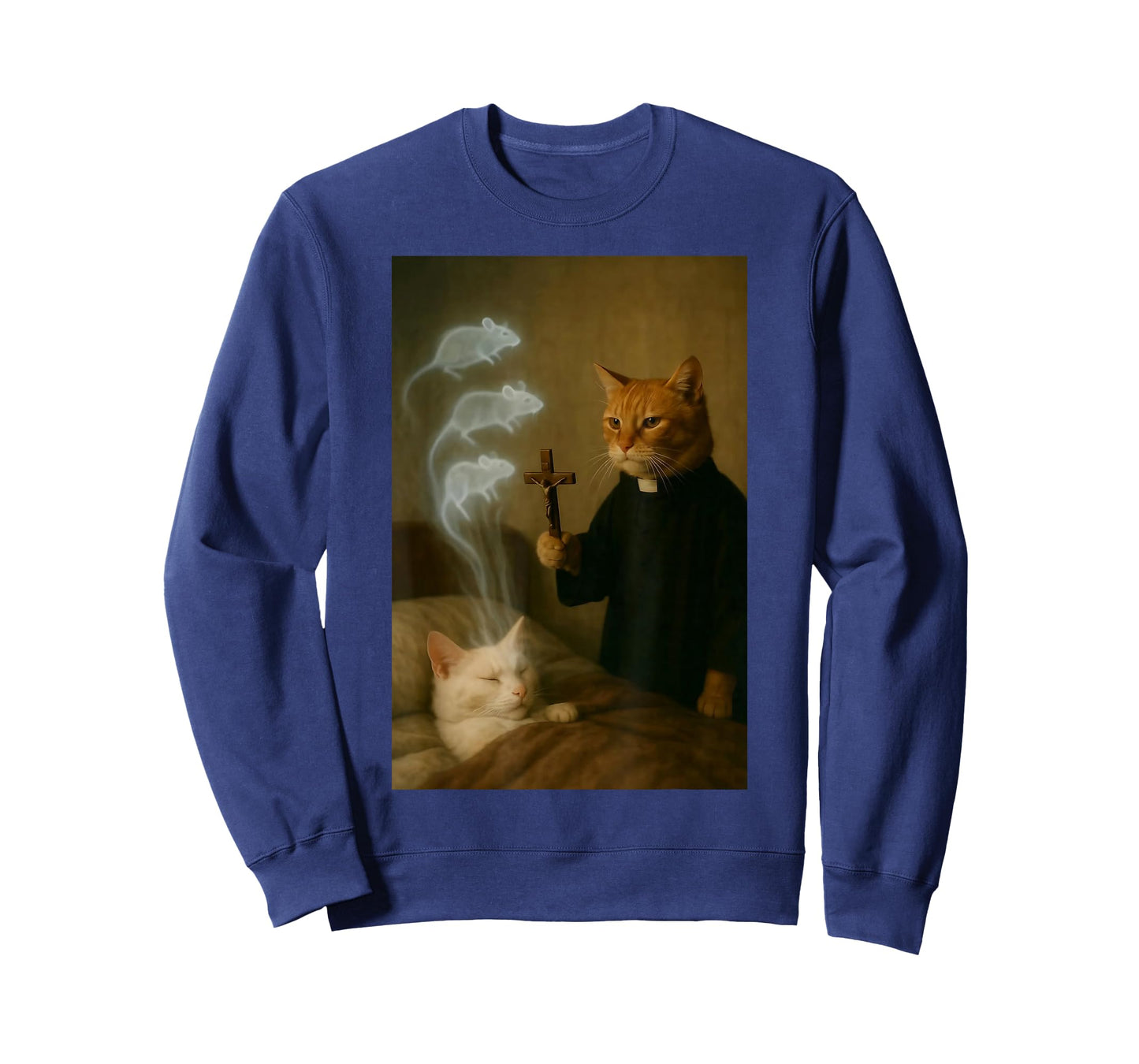 Mage Cat Meme Cat Exorcism Mouse Funny Fantasy Humor T-Shirt