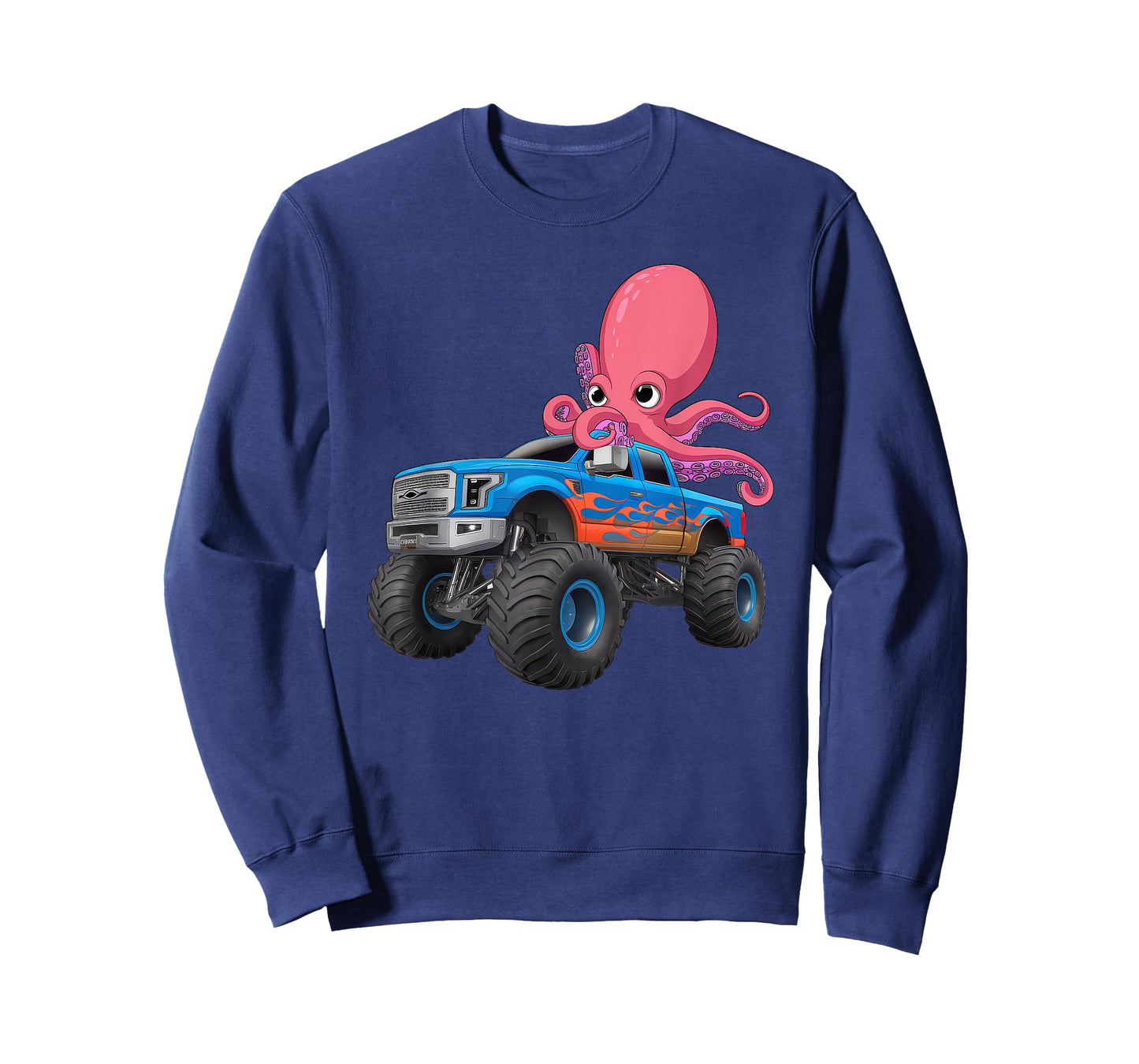 Monster Truck For Toddlers Family Birthday Boys Car Octopus T-Shirt
