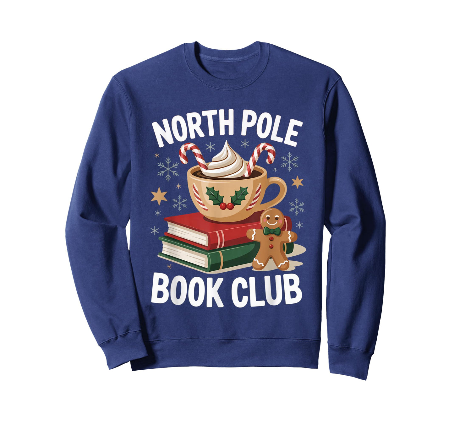 North Pole Book Club Cozy Christmas Holiday Design T-Shirt