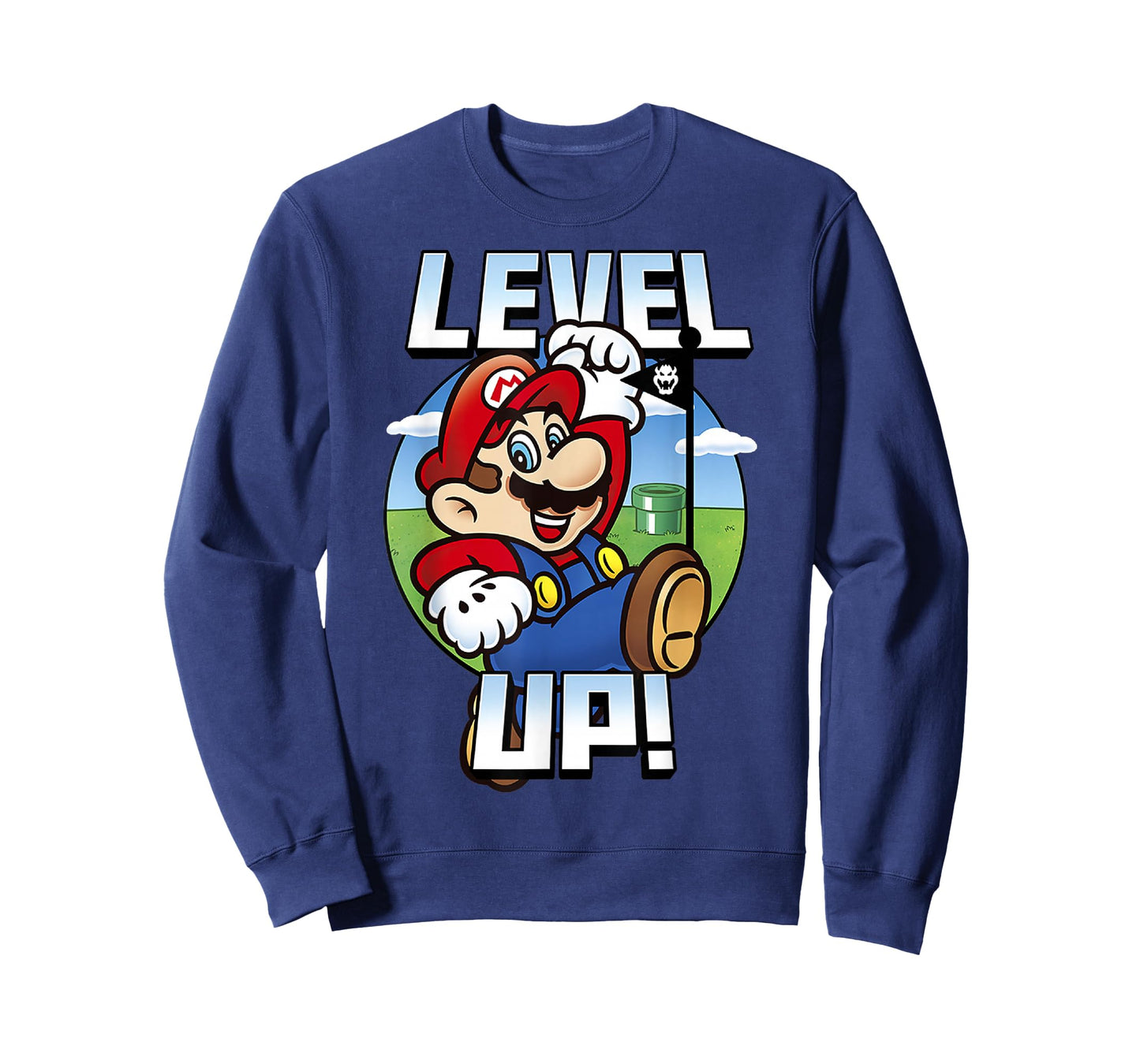 Super Mario Level Up Bowser Flag Portrait Graphic T-Shirt T-Shirt