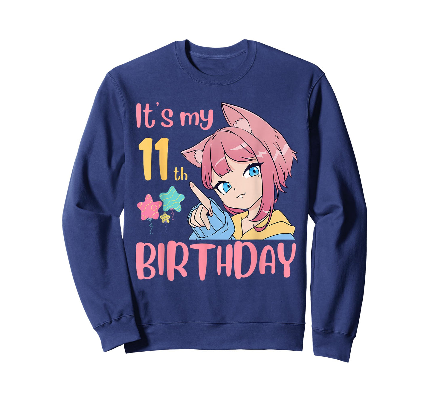 It's My 11th Birthday Anime Birthday Girl 11 Years Old Bday T-Shirt