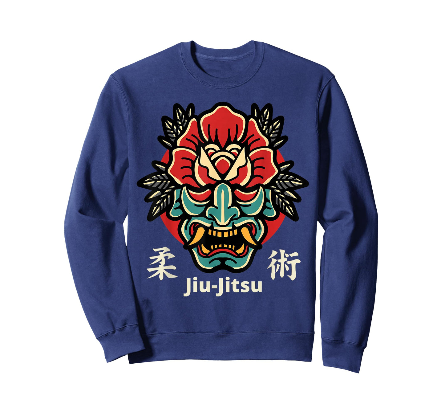 Japanese Demon Oni Mask, Kabuki Jiu-Jitsu Kanji T-Shirt