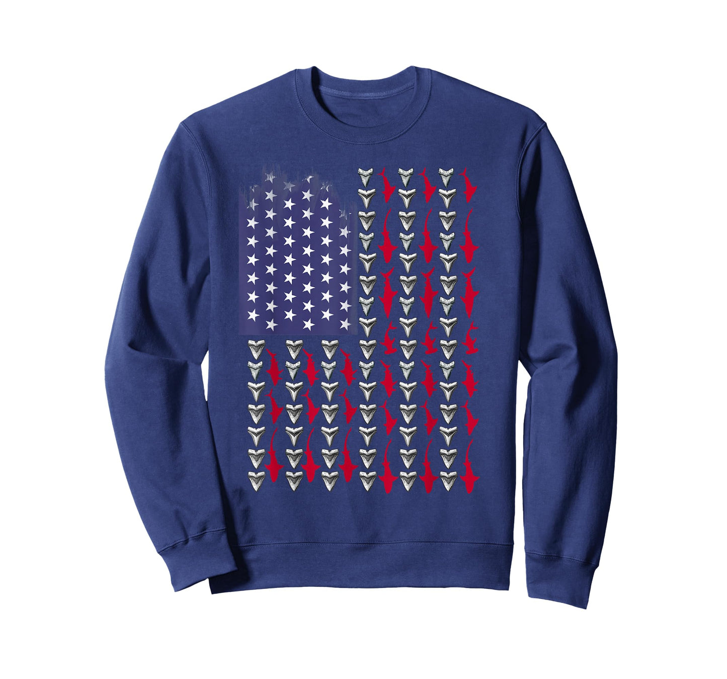 Sharks and Shark Teeth American Flag T-Shirt