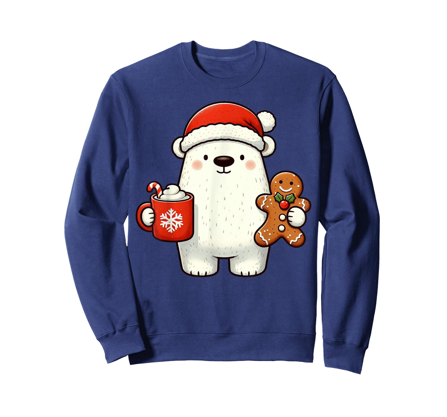 Polar Bear Santa Hat Christmas Holiday Xmas Coffee Cookies T-Shirt