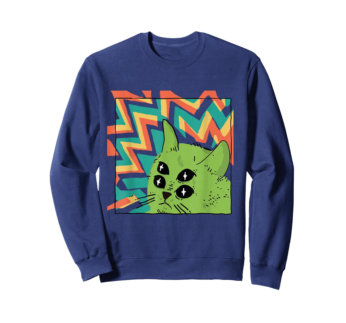 Alien Cat with 4 Eyes Surreal Style Vintage Retro T-Shirt