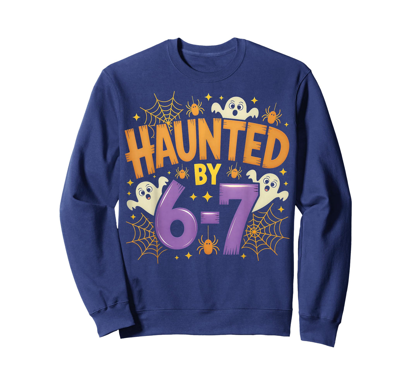 Haunted by 6-7 Halloween Ghosts and Spiders Design T-Shirt