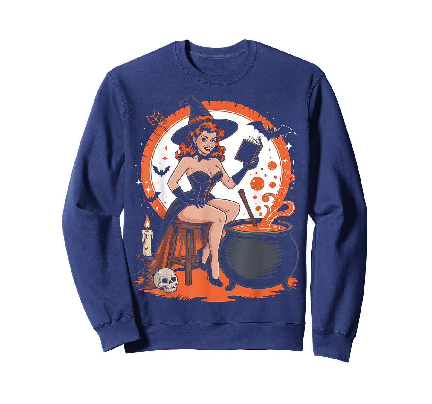Halloween Witch Pin Up Vintage Halloween Retro T-Shirt