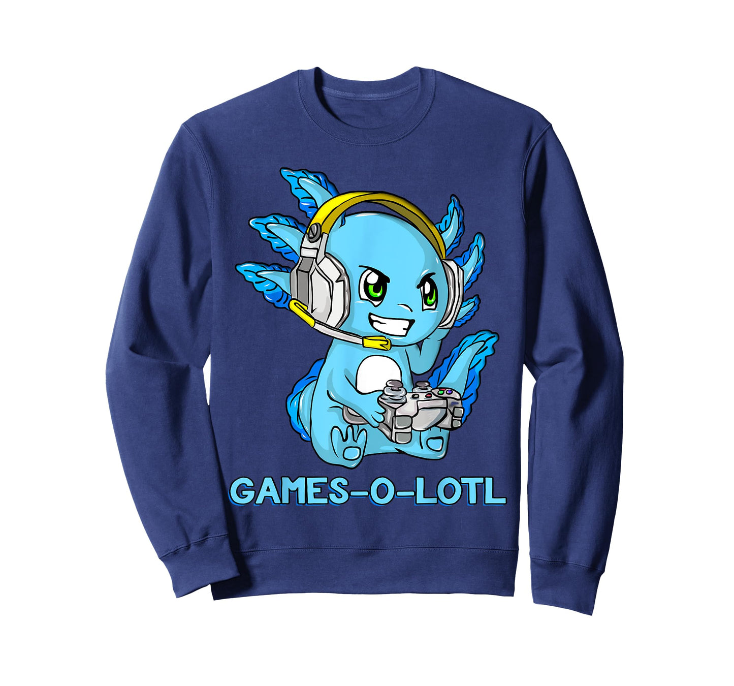 Gamesolotl Axolotl Gamer with Headset Cute Anime Kawaii T-Shirt