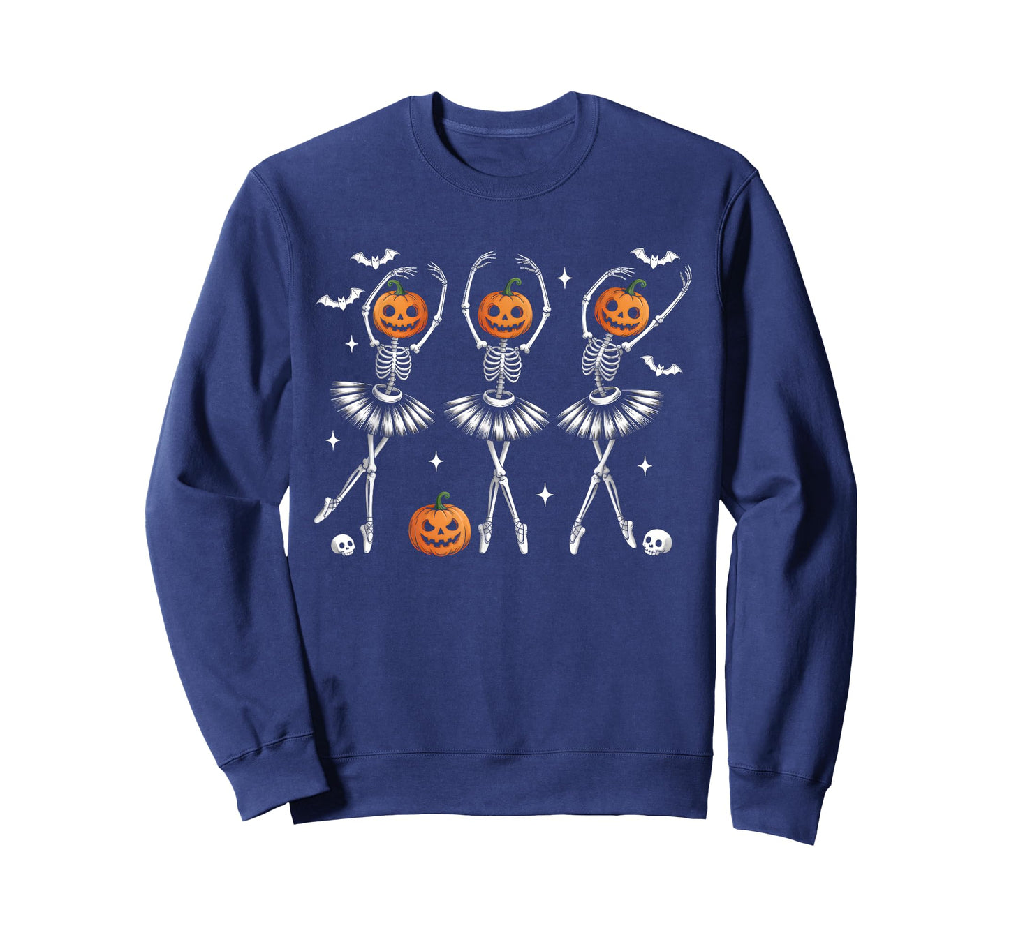 Ballet Halloween Jack O Lantern Pumpkin Skeleton Girls Women T-Shirt