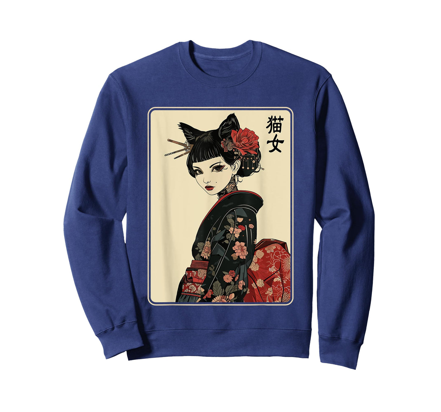Japanese Gothic Samurai Cat Art for Women, Girls T-Shirt
