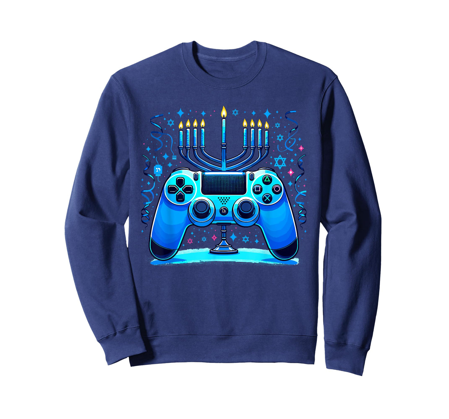 Jewish Video Game Console Gamer Hanukkah Chanukah Menorah T-Shirt