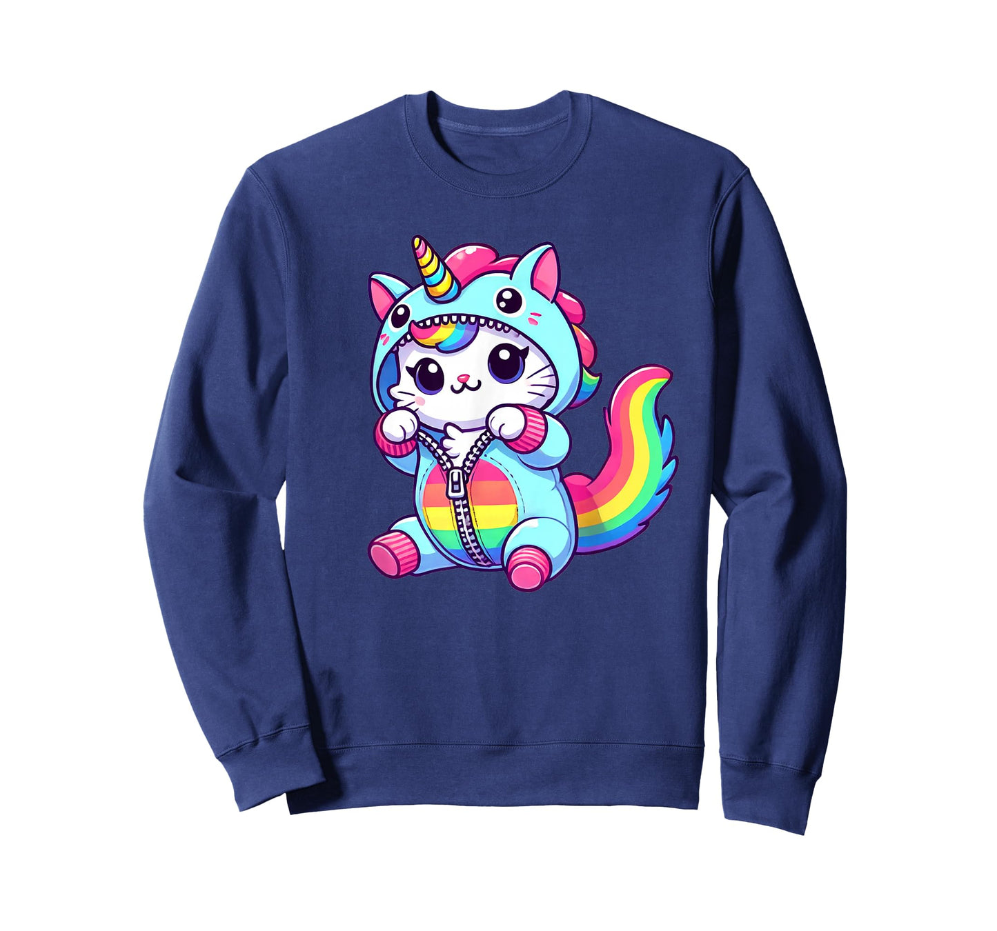 Cat Dressed as Unicorn Funny Cat Lover Women Girls T-Shirt