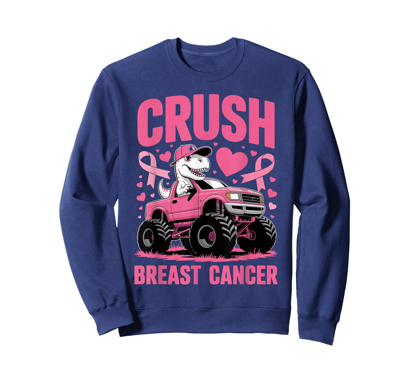 Crush Breast Cancer Awareness Monster Truck Toddler Boy Kids T-Shirt